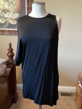 Zara Woman Black One-Sleeve Asymmetrical Shift Tunic